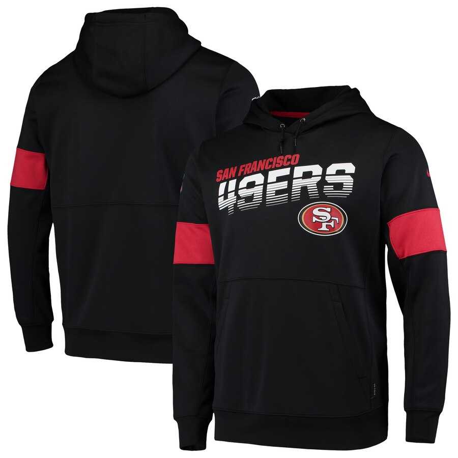 San Francisco 49ers Nike Sideline Team Logo Performance Pullover Hoodie Black,We sell and wholesale San Francisco 49ers Nike Sideline Team Logo Performance Pullover Hoodie Black on line form chian!
